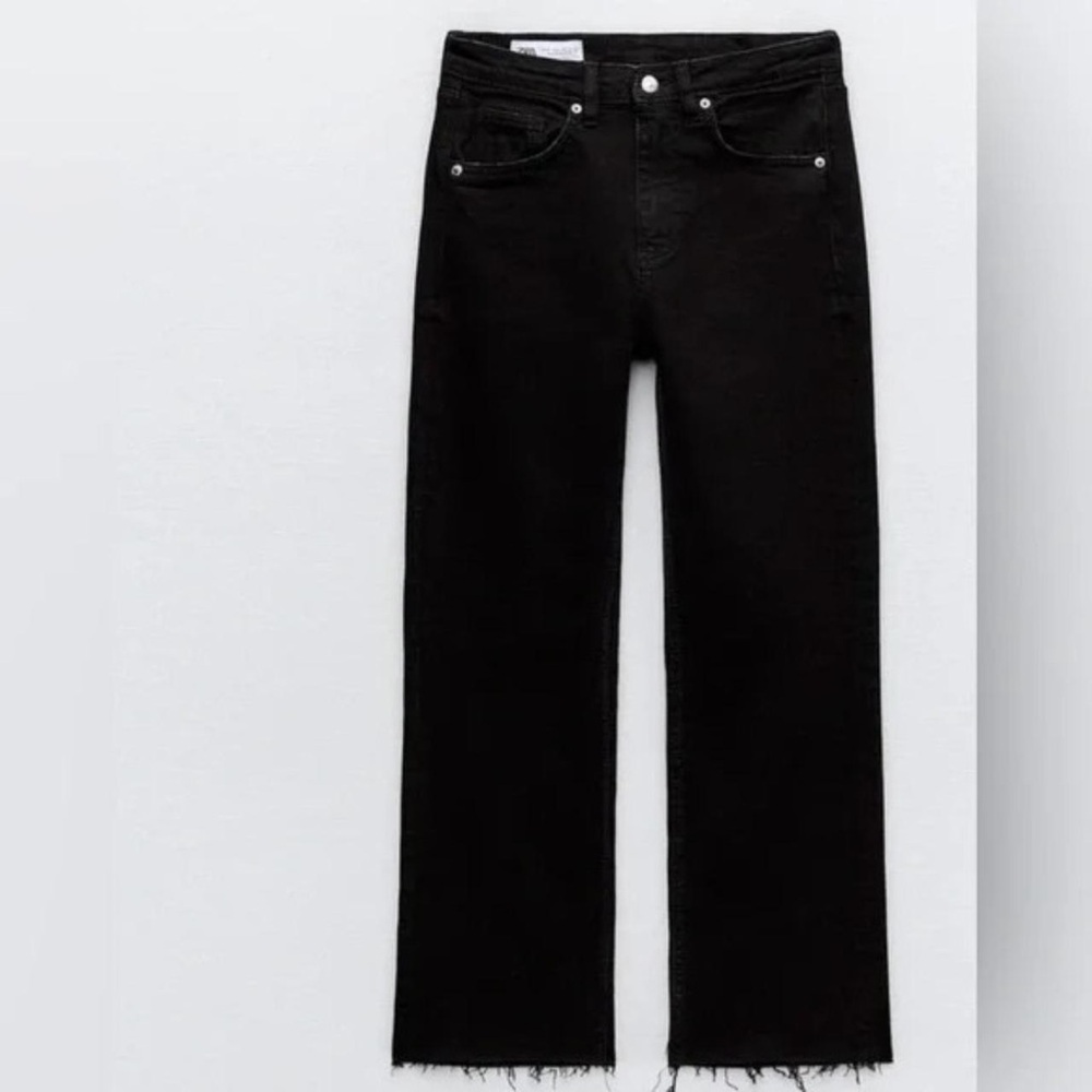 ZARA MID-RISE FLARE CROPPED JEANS